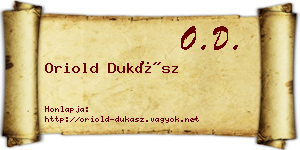 Oriold Dukász névjegykártya